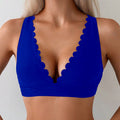 Damen Bralette mit Wellenkante und tiefem V-Ausschnitt Shopnory