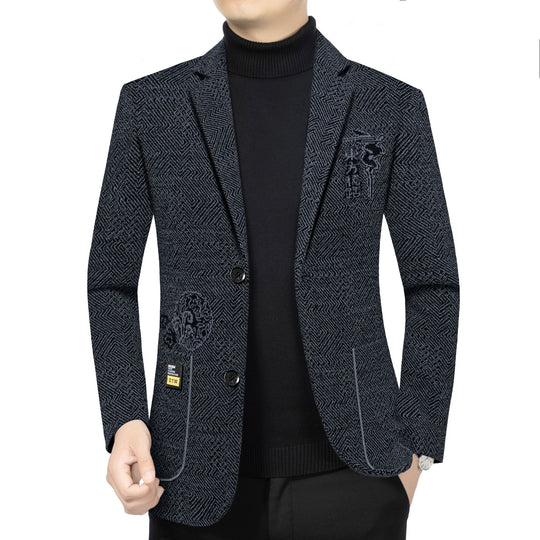 Herren Taillierter Strickblazer im Bouclé-Look mit aufgesetzten Taschen Shop Nory