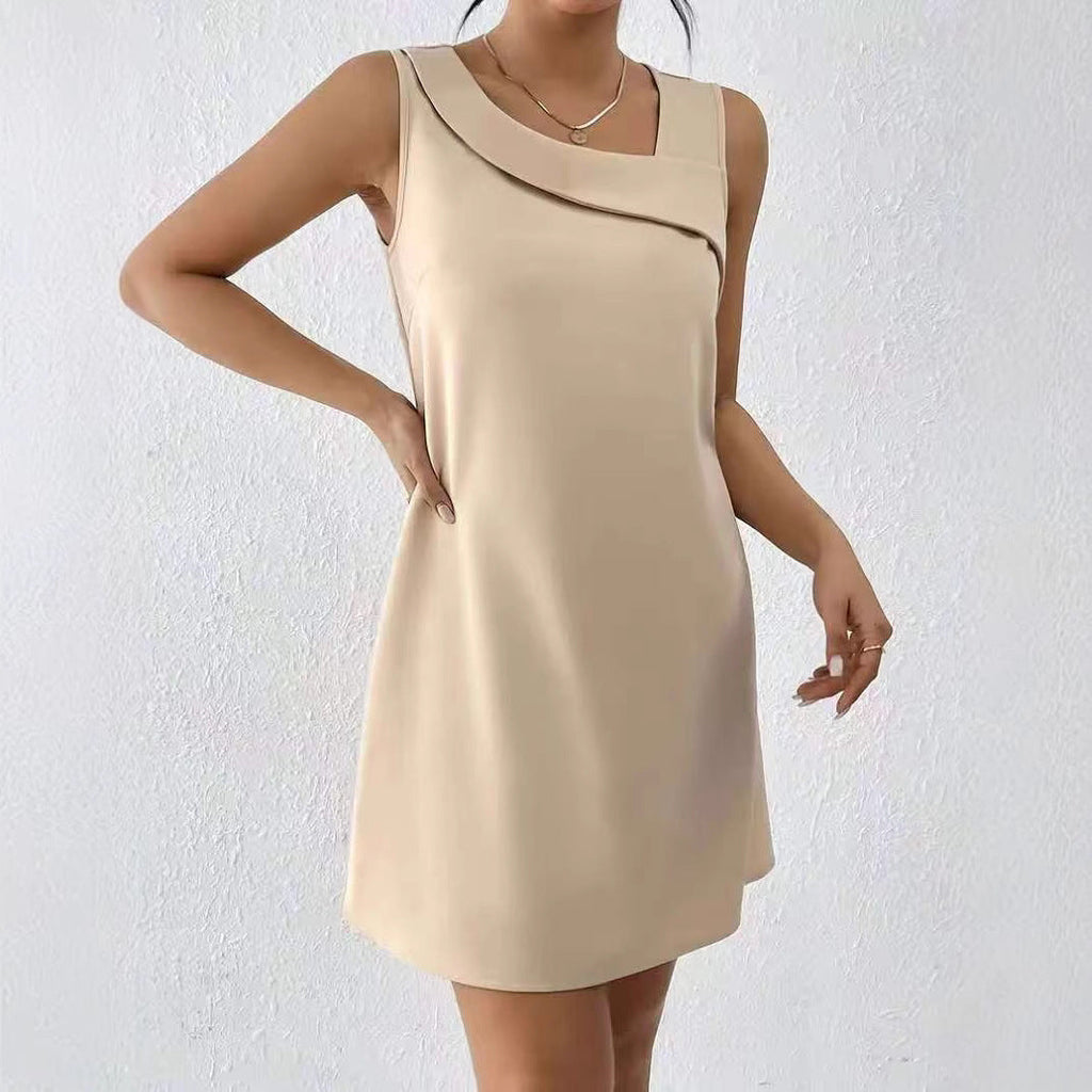 Damen Elegantes Etuikleid mit asymmetrischem Schnitt Shopnory