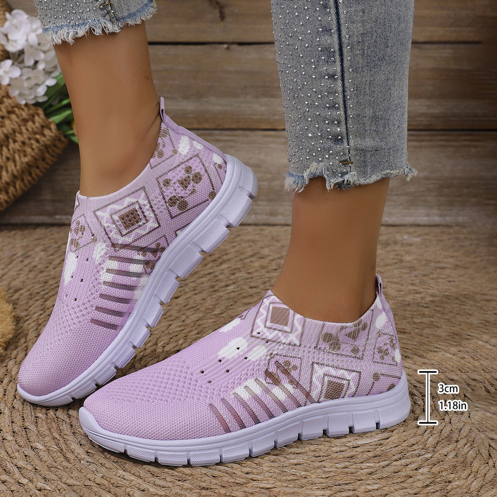 Damen moderne Slip-On Sneakers mit atmungsaktivem Stretch-Obermaterial