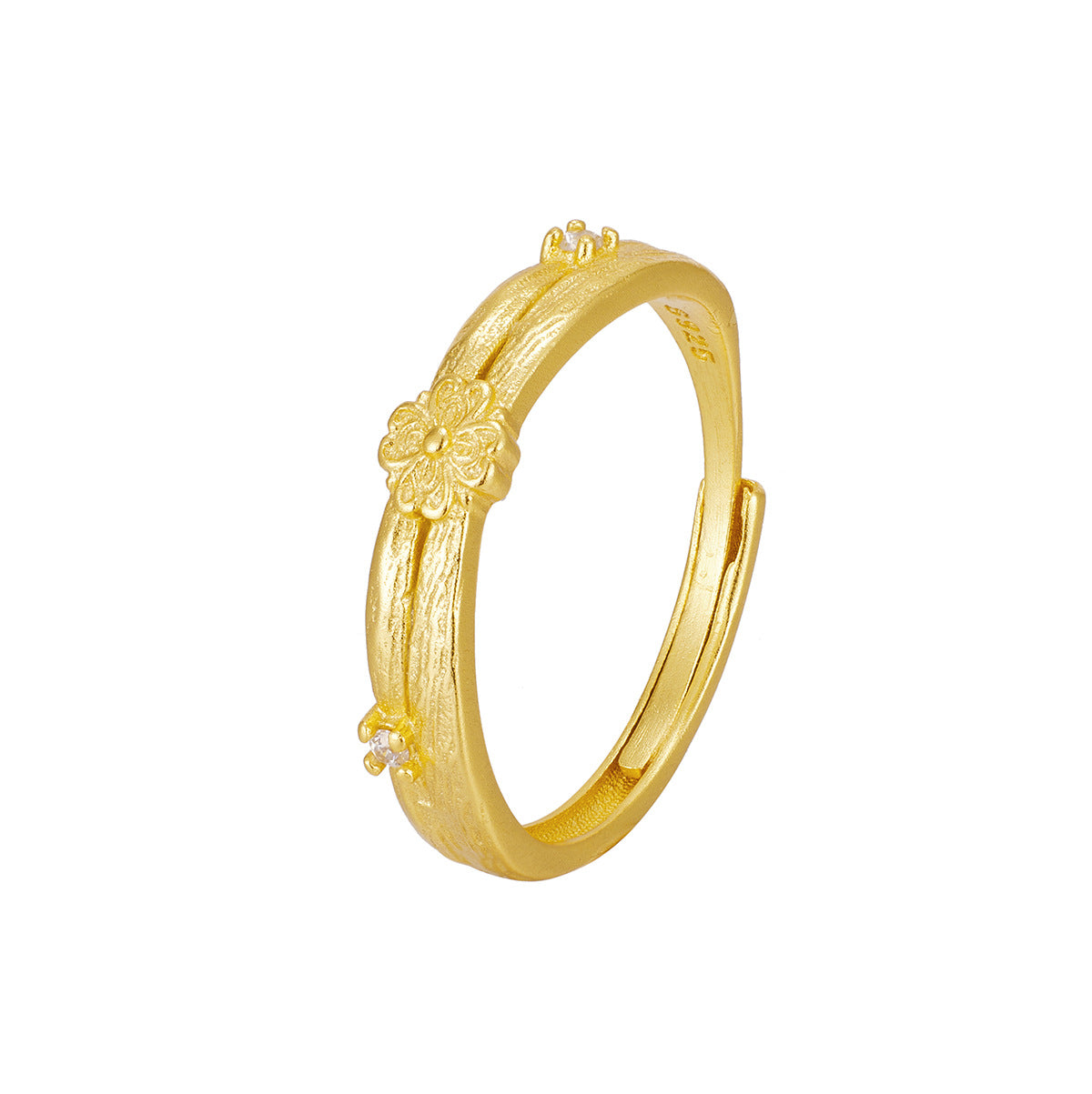 Damen geschmackvoller Ring mit floralem Design und funkelnden Akzenten Shop Nory
