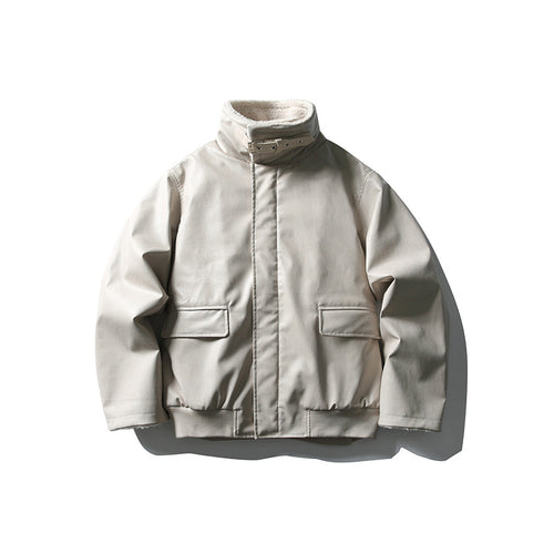 Herren Kurzer Boxy-Blouson mit verstellbarem Schnallenkragen und Teddy-Innenfutter Shop Nory