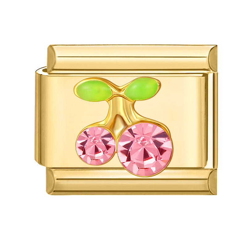Feiner Italienischer Charm mit Zuchtperlen und Dekorativem Banddetail