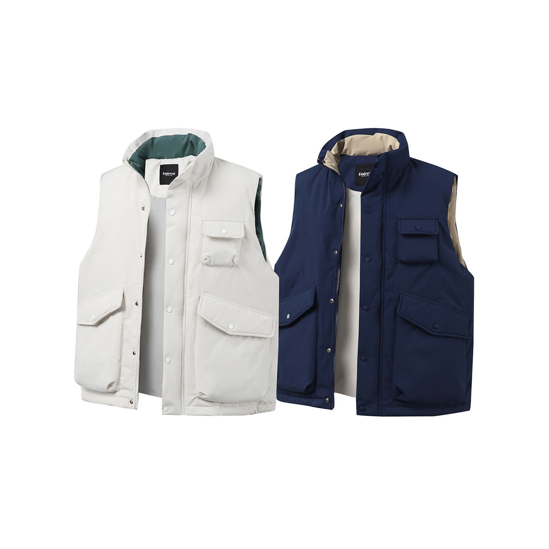Unisex Wattierte Utility-Weste mit hohem Stehkragen und aufgesetzten Klappentaschen Shop Nory