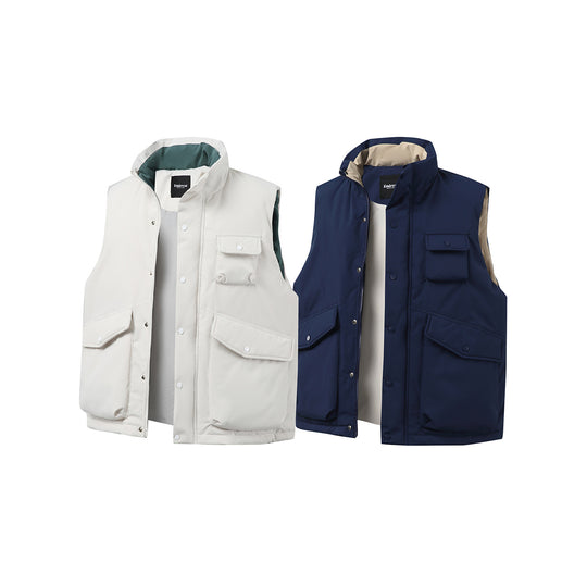 Unisex Wattierte Utility-Weste mit hohem Stehkragen und aufgesetzten Klappentaschen Shop Nory