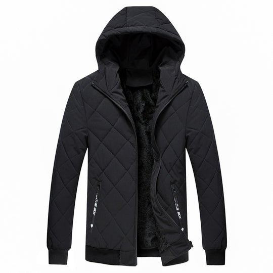 Herren gesteppte Kapuzenjacke mit leichter Thermo‑Isolierung und Rippbündchen Shop Nory