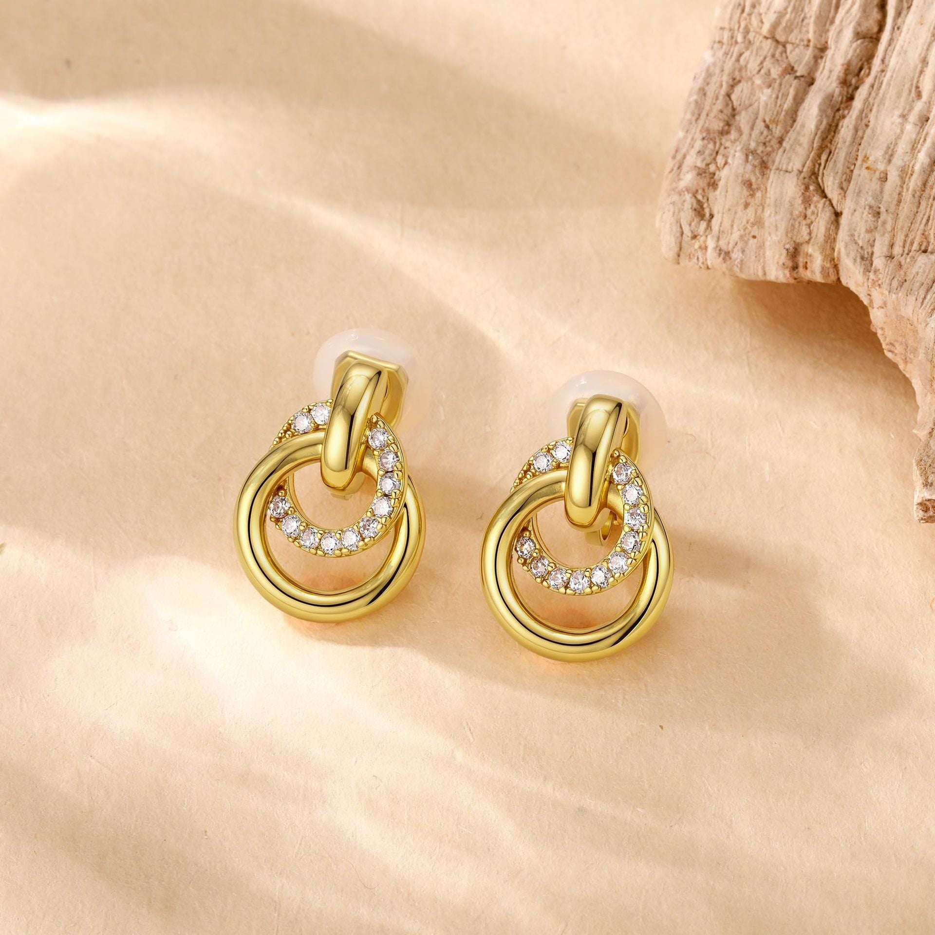 Damen Ohrringe mit elegantem Doppelring-Design Shop Nory