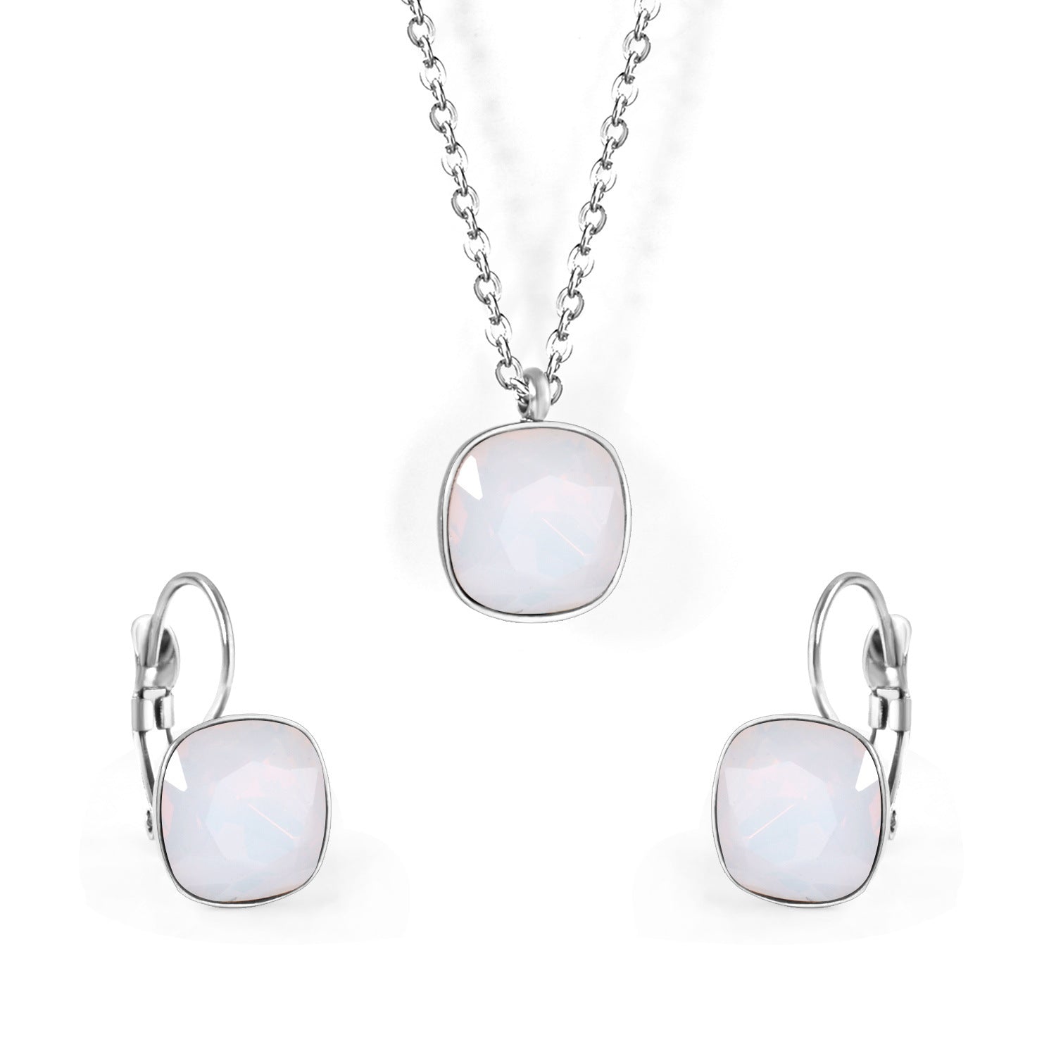 Damen Schmuckset mit exquisiten rosa Kristallen Shop Nory