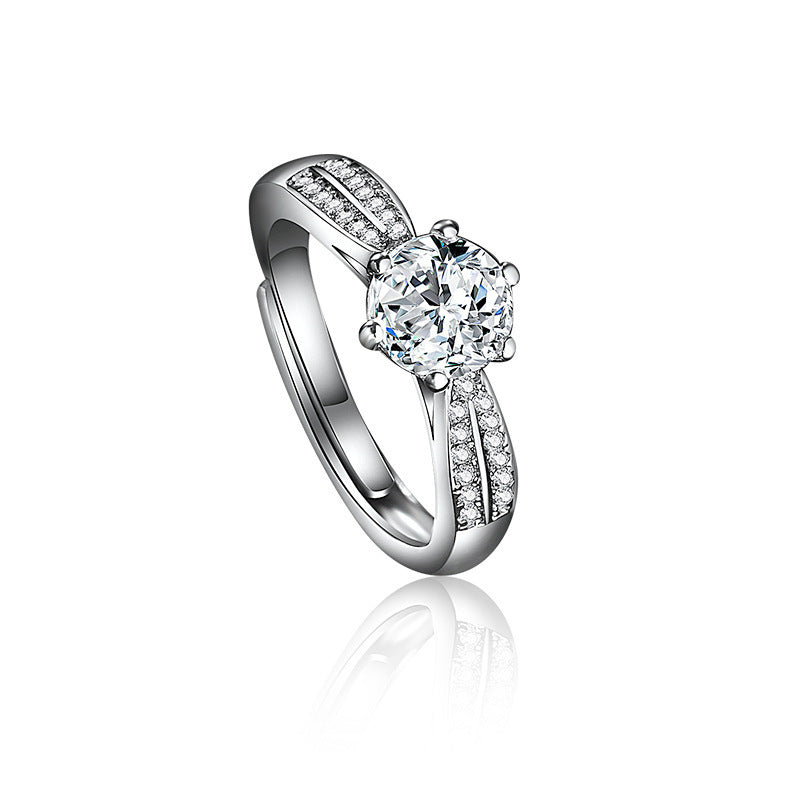 Damen Halo-Verlobungsring mit funkelndem Zirkonia und feinen Details Shop Nory
