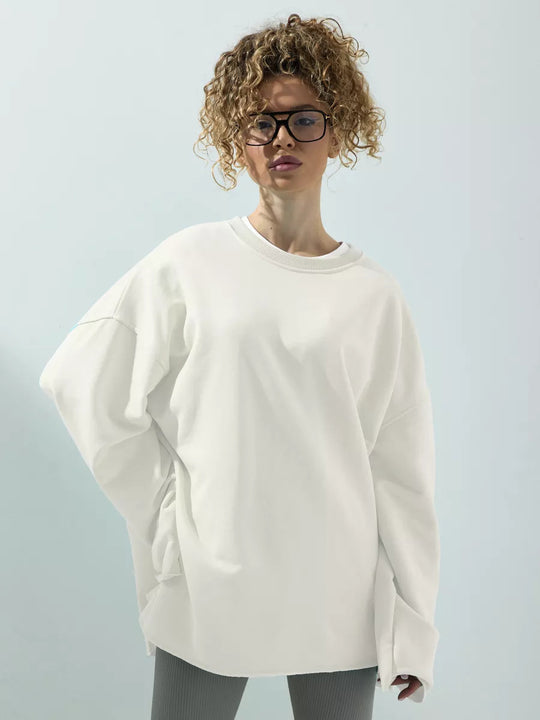 Damen weites Sweatshirt mit Rundhalsausschnitt und verlängertem Oversize-Schnitt Shop Nory