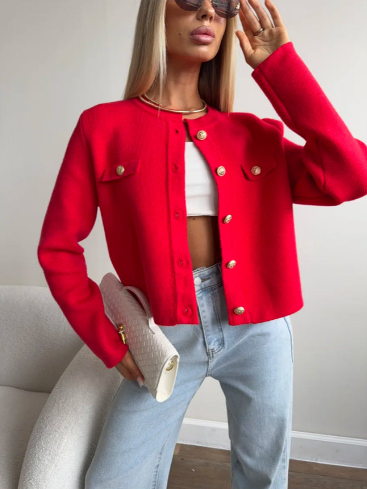 Damen Modische Kurze Strickjacke Shop Nory