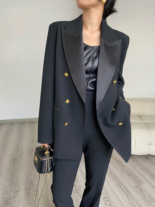 Damen Eleganter Doppeltreiher Blazer Shop Nory
