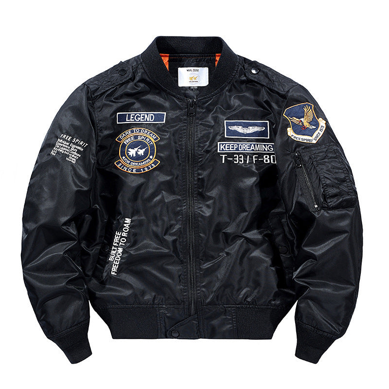 Herren Bomberjacke Pilotenblouson mit gestickten Fliegerapplikationen und windabweisendem Nylon Shop Nory