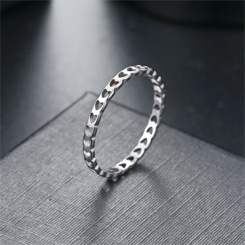 Damen Ring mit herzförmigem Durchbruchdesign Shop Nory