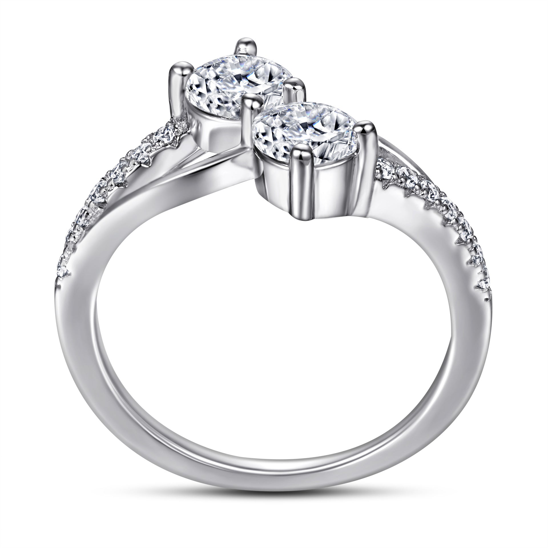 Damen Eleganter Verlobungsring mit doppeltem Diamantdesign Shop Nory