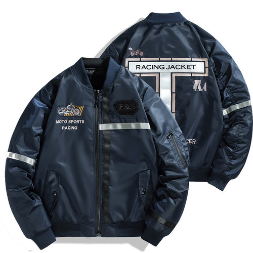 Herren Bomberjacke im Fliegerjackenstil mit reflektierenden Streifen, Utility‑Taschen und leichter Thermofütterung Shop Nory