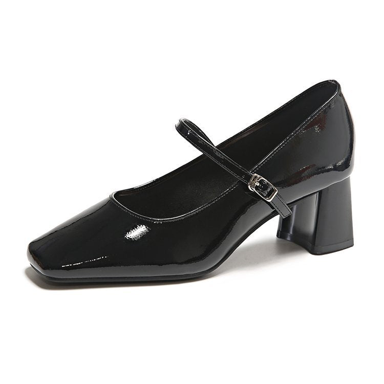 Damen spezielle Blockabsatz-Pumps mit verstellbarem Riemen Shopnory
