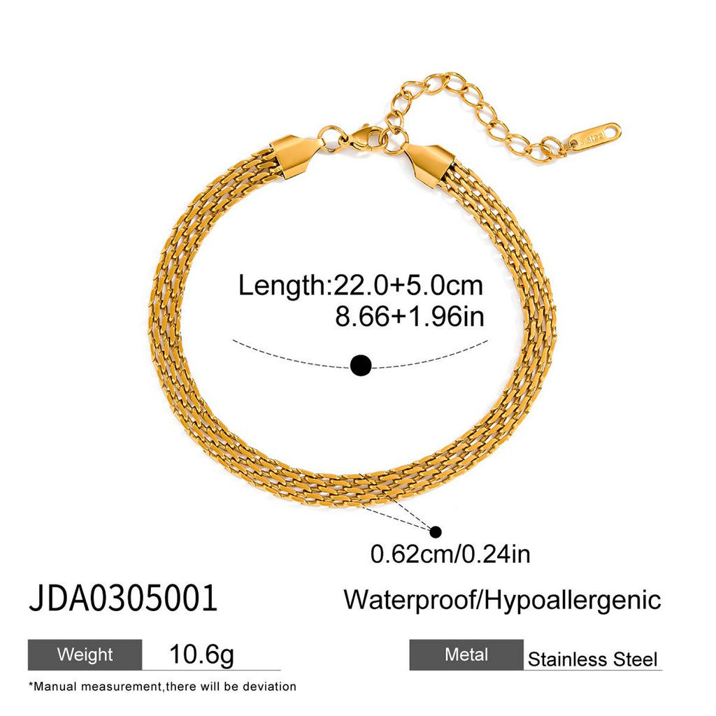 Damen Armband mit elegantem Zopfmuster aus hypoallergenem Edelstahl Shop Nory