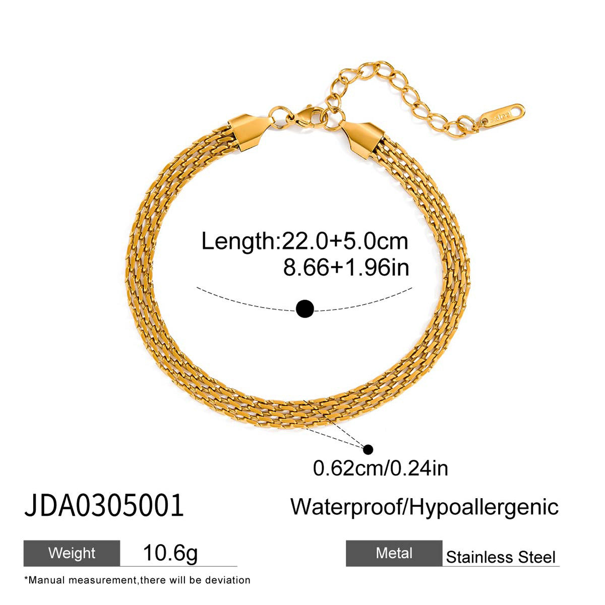 Damen Armband mit elegantem Zopfmuster aus hypoallergenem Edelstahl Shop Nory