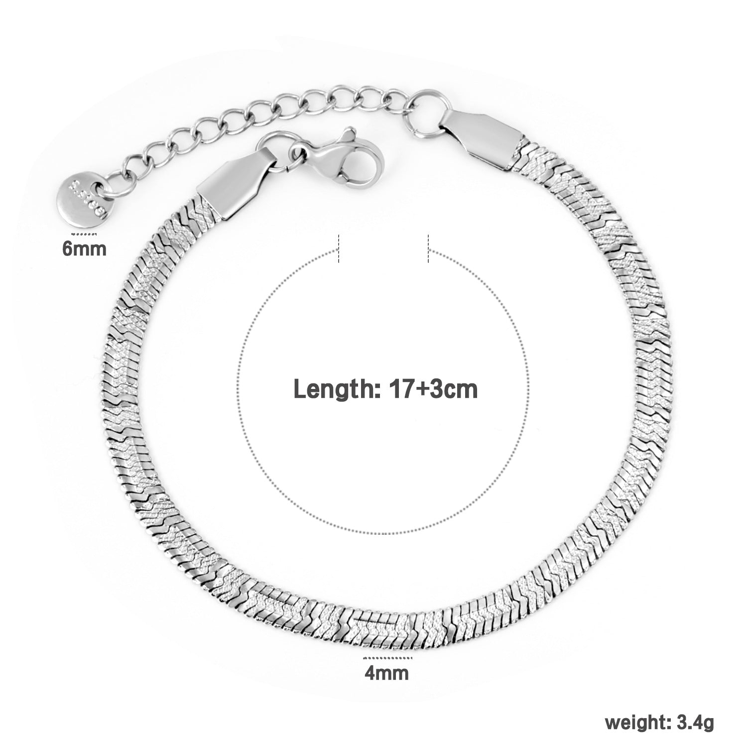 Damen modernes Edelstahl-Armband mit verstellbarem Verschluss Shop Nory