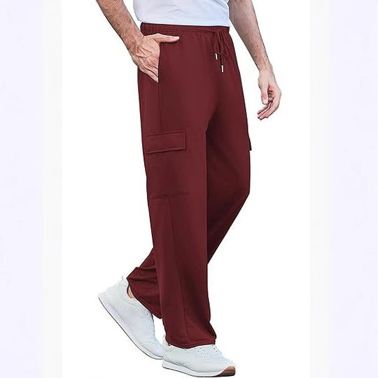 Herren nan komfortable Cargo-Loungehose mit elastischem Bund, Kordelzug, geradem Bein und aufgesetzten Klappentaschen Shop Nory