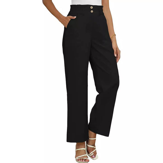 Damen Hochtaillierte Palazzo-Hose mit Paperbag-Bund Shop Nory