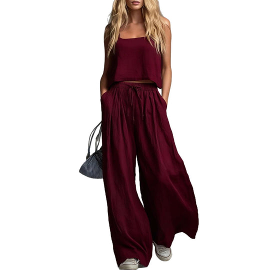 Damen Sommerliches Freizeit-Set mit weitem Oberteil und lässiger Hose
