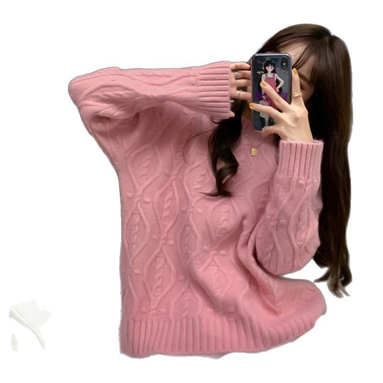 Damen Kuscheliger Strickpullover mit Zopfmuster Shop Nory