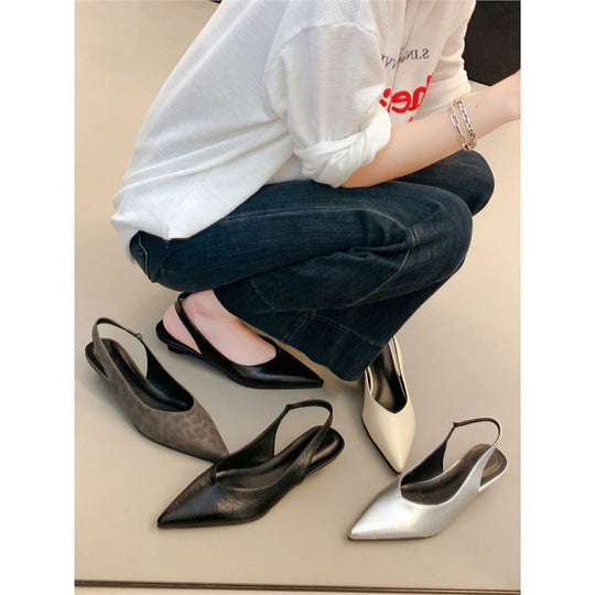 Damen Minimalistische spitz zulaufende Slingback‑Ballerinas aus Softlederoptik mit gepolstertem Fußbett Shop Nory