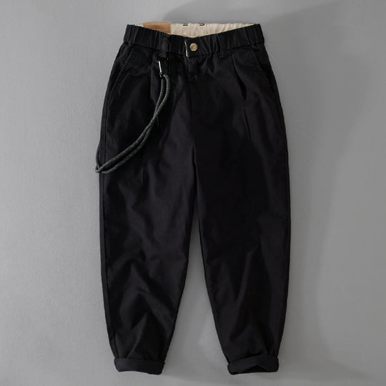 Herren Kordelbund-Tapered-Hose aus Baumwollmix mit elastischem Bund und konischem Bein Shop Nory