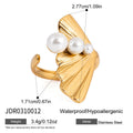 Damen Offener Ring mit exquisitem Blüten-Design und Perlenelementen Shop Nory