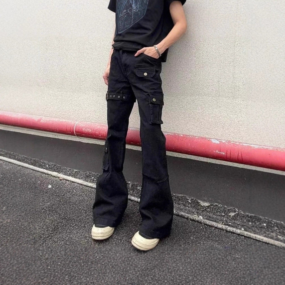 Damen Modische Cargo-Jeans mit weitem Bein und praktischen Taschen Shop Nory