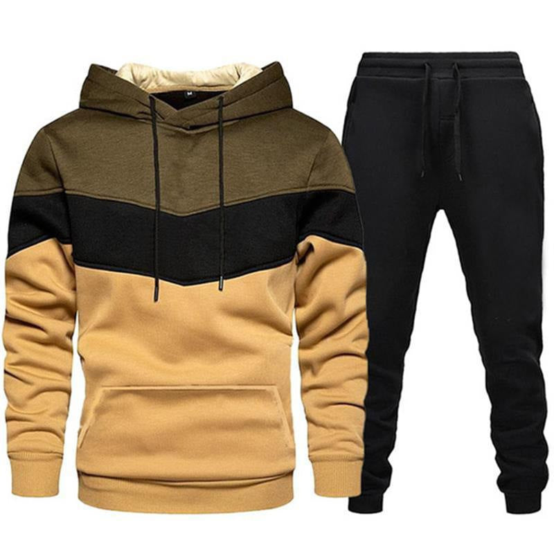 Herren nan zweifarbiges Hoodie-Joggingset mit Kängurutasche, tapered Jogginghose und doppellagiger Kapuze Shop Nory