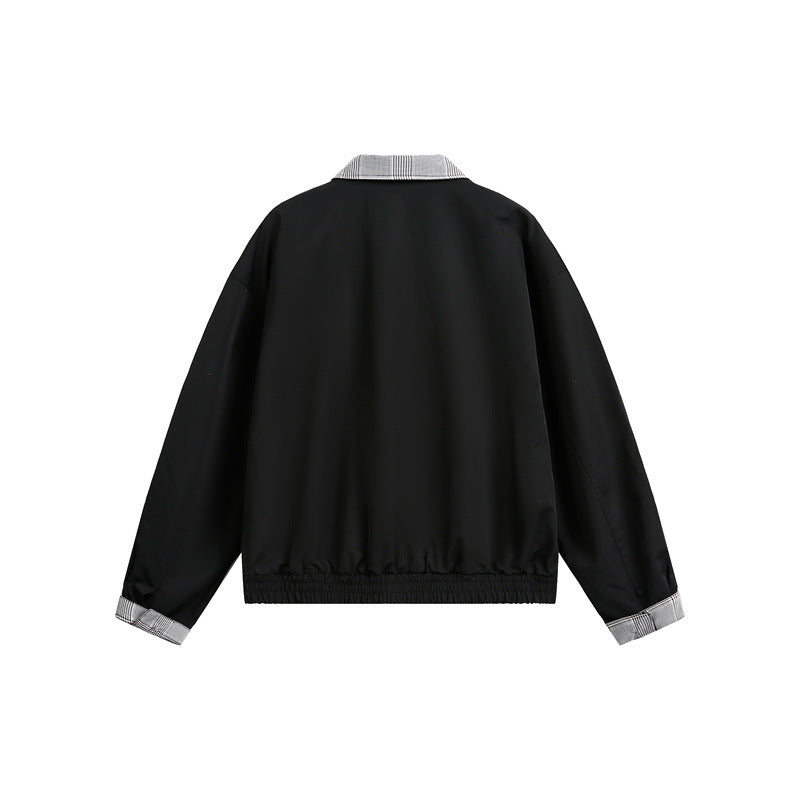 Herren leichte Übergangsjacke mit Karokrragen, Umschlagärmel und elastischem Saum Shop Nory