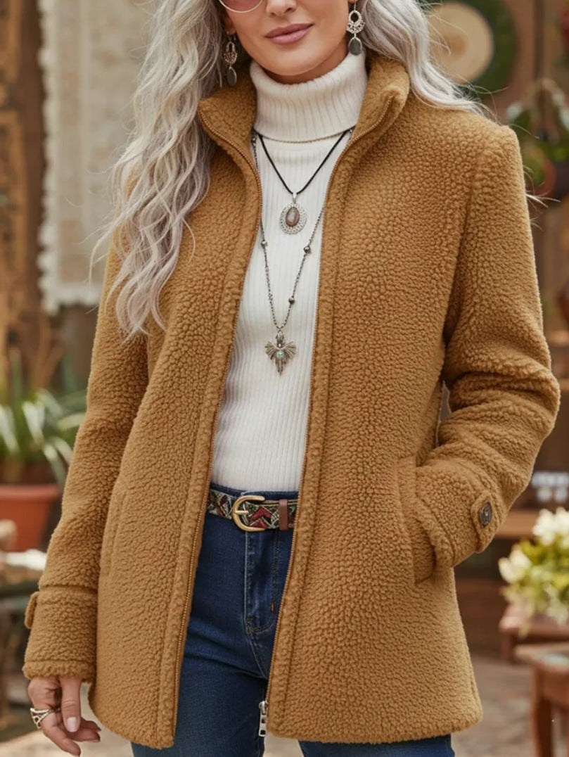Damen Kuschelige Fleecejacke