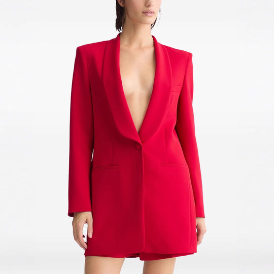 Damen Tailliertes Blazerkleid mit Schalkragen und Ein-Knopf-Verschluss Shop Nory