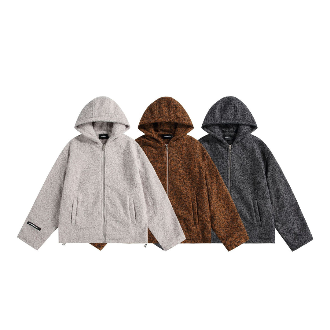 Damen Kapuzenblouson aus Wollmix mit voluminöser Struktur und Reißverschluss Shop Nory