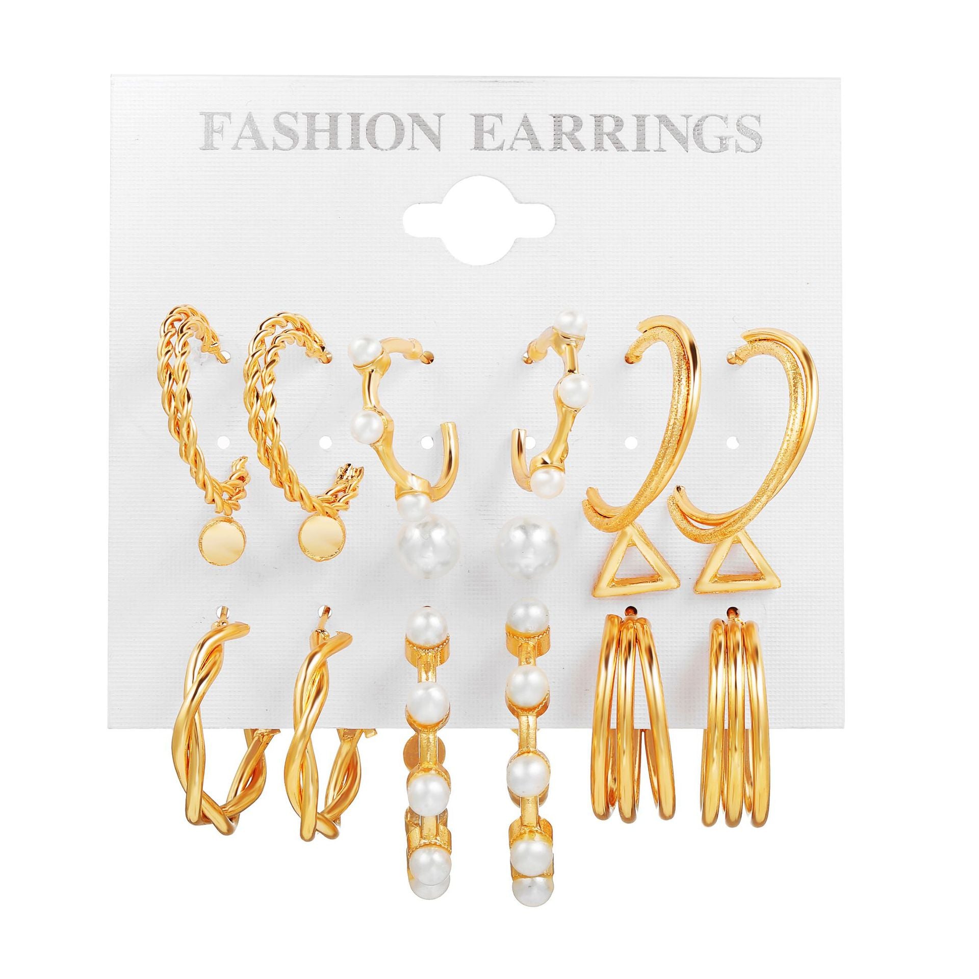 Damen Ohrringe Set mit elegantem Perlendesign und funkelnden Goldakzenten Shop Nory