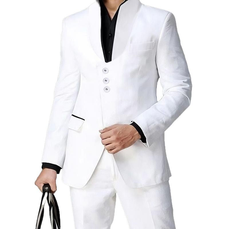 Herren asymmetrisches Sakko mit Stehkragen, drei Knöpfen und schmalem Schnitt sowie Paspeltaschen Shop Nory