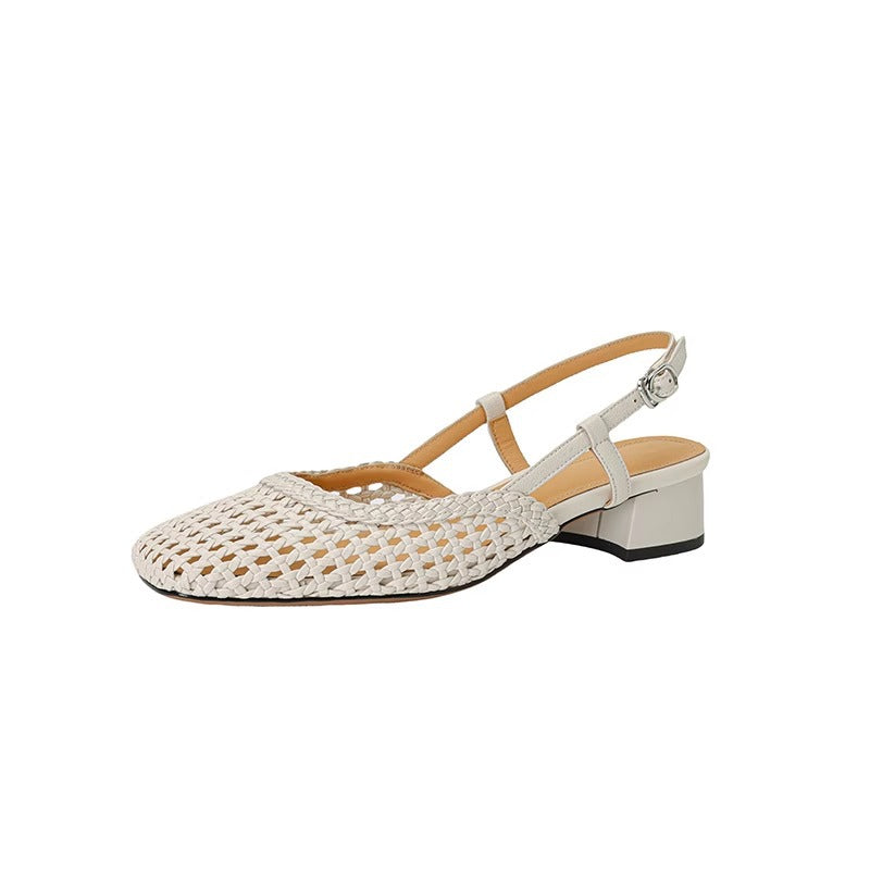 Damen Slingback Sandalen mit elegantem Geflecht und bequemer Sohle
