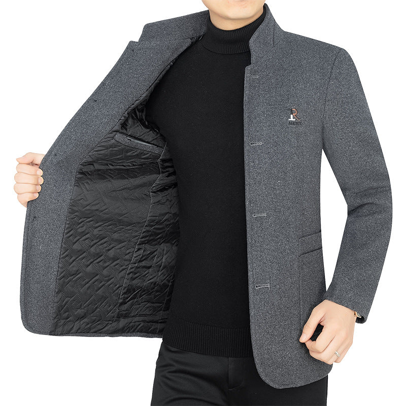 Herren Eleganter Wollmix-Kurzmantel im Mandarin-Kragen mit gesteppter Thermo-Innenfütterung Shop Nory