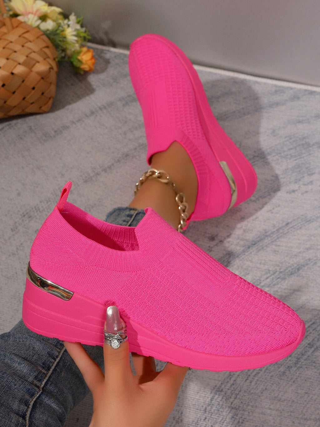 Damen Sneakers mit rutschfester Sohle und modischem Leopardenmuster