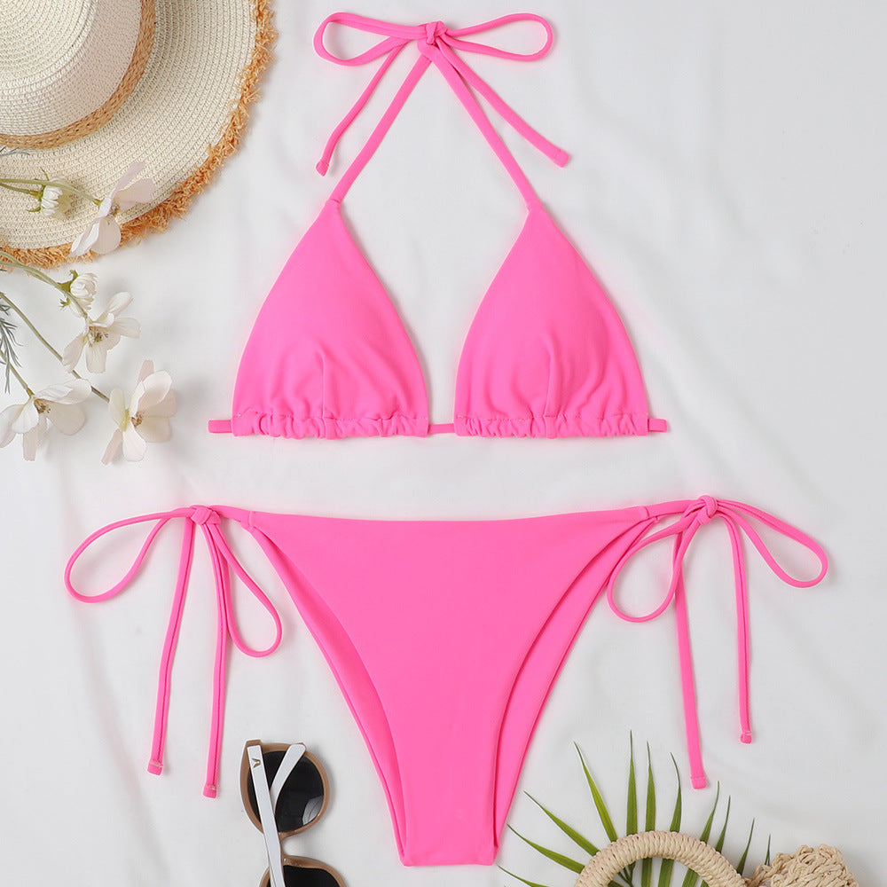 Damen Triangel-Bikini mit verstellbaren BindShopnoryändern und raffinierten Details