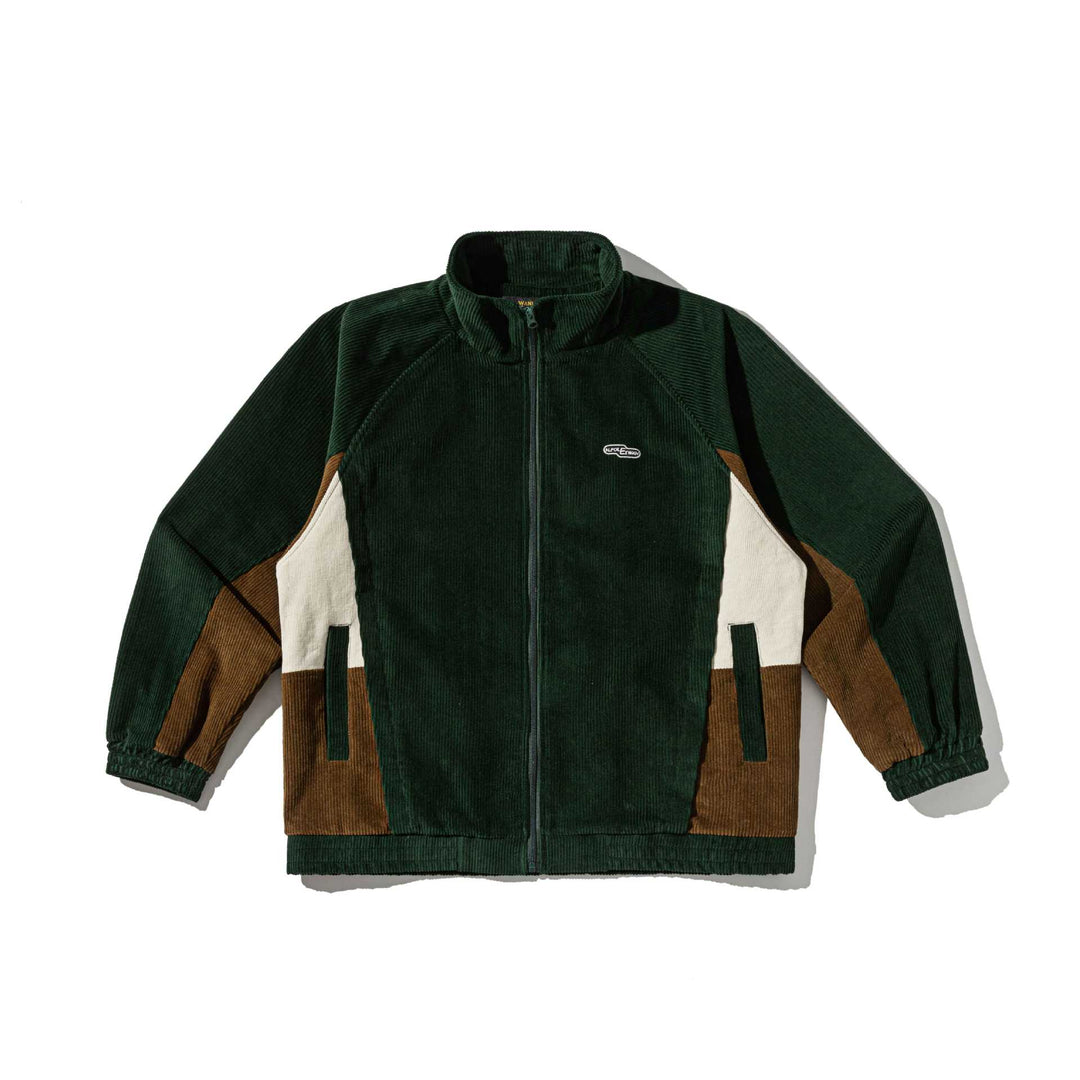 Unisex Kurz geschnittene Cord-Trackjacke im Retro-Utility-Stil mit Stehkragen Shop Nory
