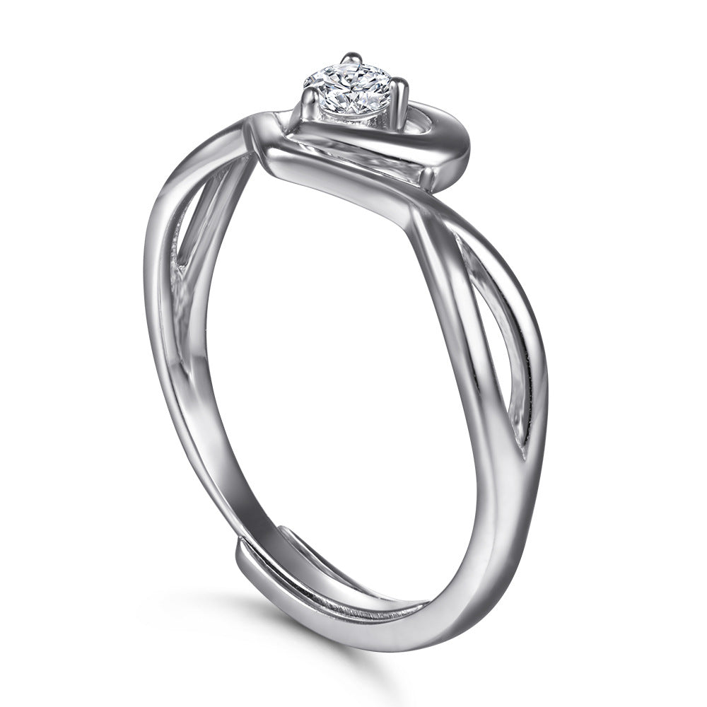 Damen Ring mit herzförmigem Design und funkelndem Zirkonia Shop Nory