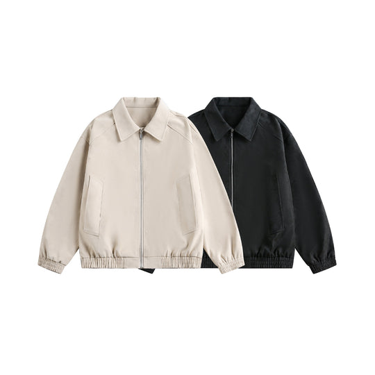 Damen Kurz geschnittene Boxy‑Übergangsjacke mit Hemdkragen und Gummizugsaum Shop Nory