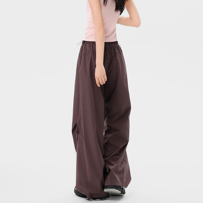 Damen weite technische Cargohose mit Kordelzugbund Shop Nory