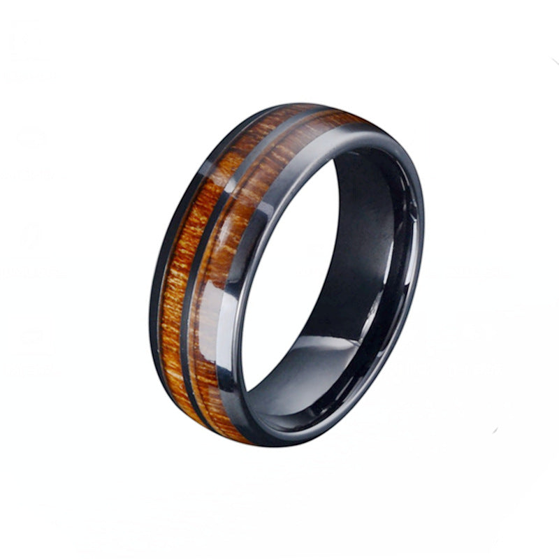 Herren Ring mit eleganter Holz- und Edelstahlkombination Shop Nory