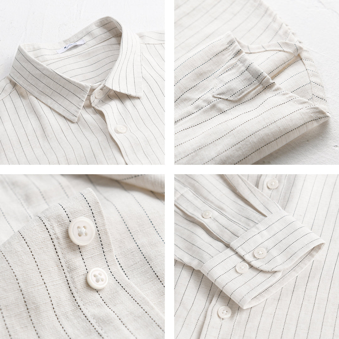 Herren Leichtes Nadelstreifen-Overshirt aus Leinen-Baumwollmix Shop Nory