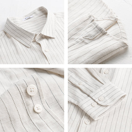 Herren Leichtes Nadelstreifen-Overshirt aus Leinen-Baumwollmix Shop Nory